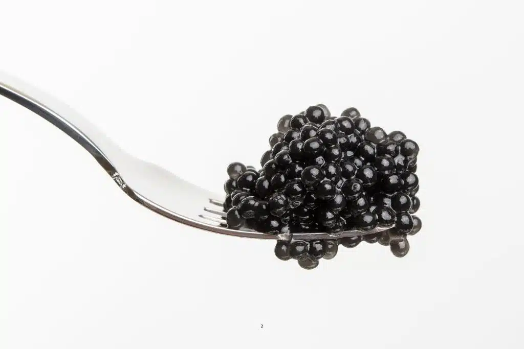 Que es el caviar: caviar negro servido en cucharilla. Que es el caviar: cucharilla con caviar negro